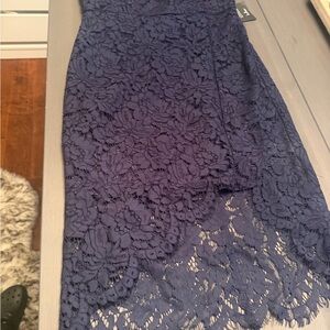 Navy Lace Midi Dress